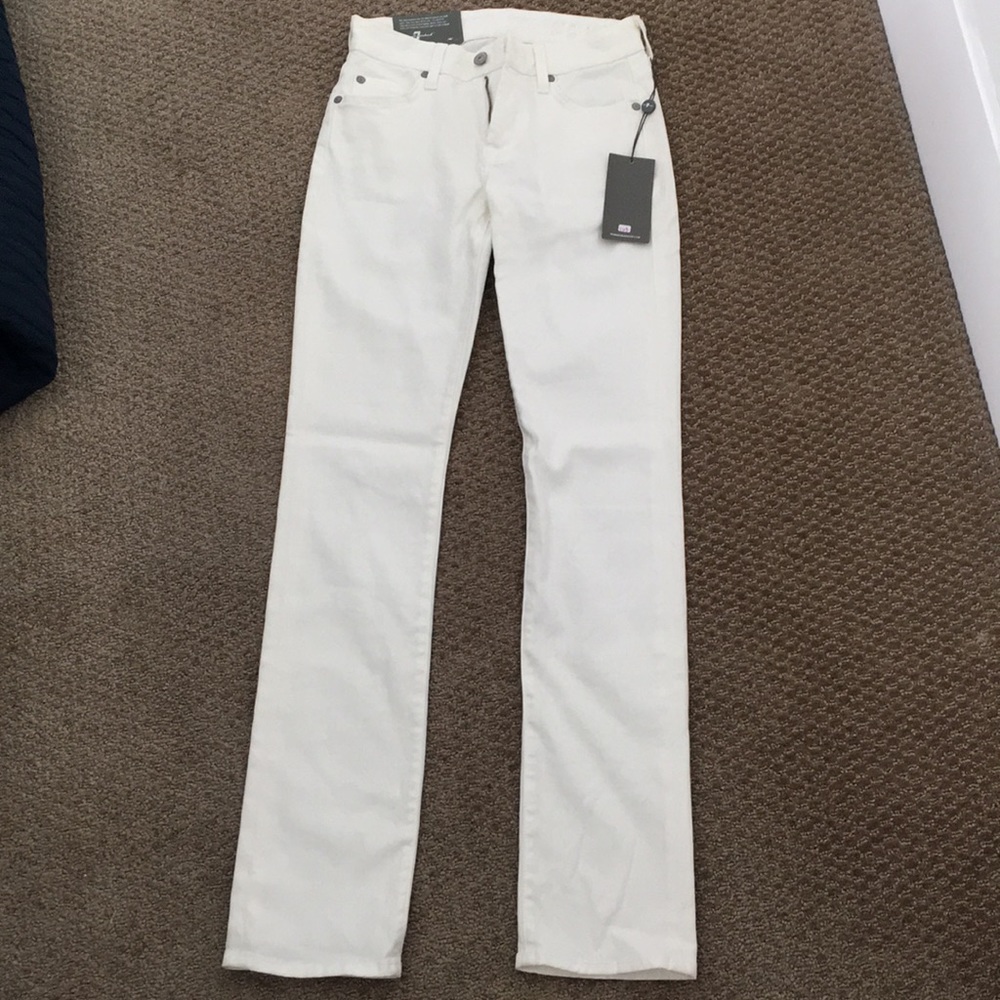 7 for All Mankind Kimmie straight leg white jeans